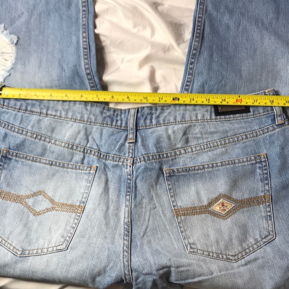 VINTAGE WASH RED Jeans NYC Distressed Boyfriend - Picture 7 of 9